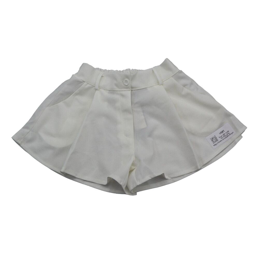 Stylewise Shorts Womens XS White High Rise Wide Leg Pleated Mini Casual Bottoms